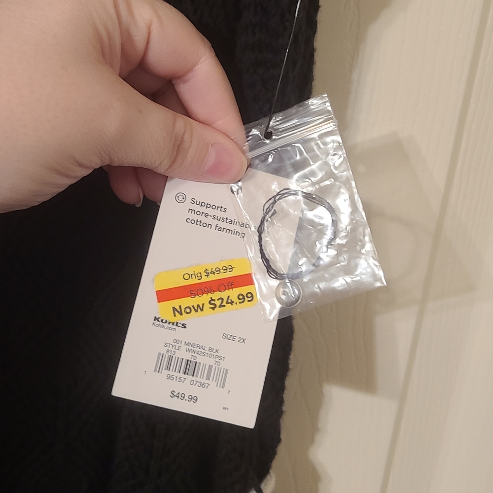 Nine West Black Maxi Dress with White Trim and Rope Belt Crocheted - Picture 4 of 7